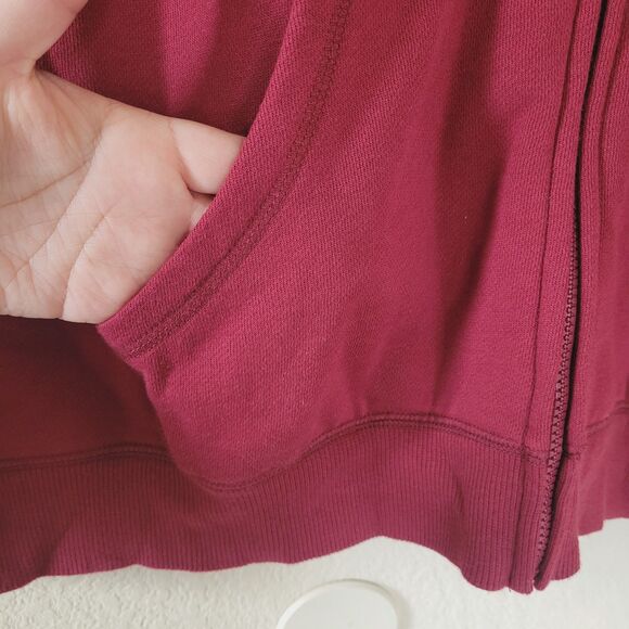 Disney Parks Disneyland Mickey Mouse Zip Hooded Sweatshirt Burgundy Mens Xlarge - Picture 7 of 8